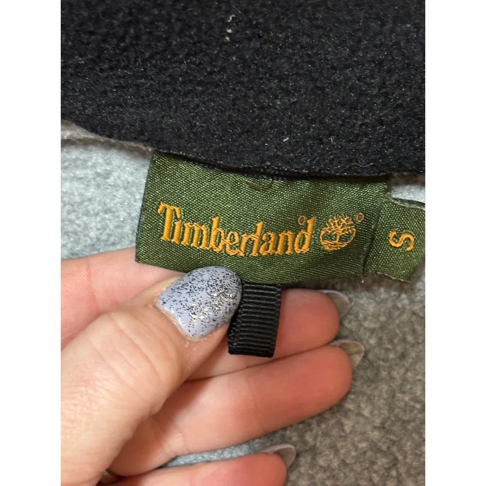 Timberland Mens Gray Polartec Fleece Full Zip Jacket Size S Mock Neck Outdoor‎